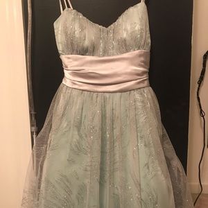 Mint sparkly prom dress
